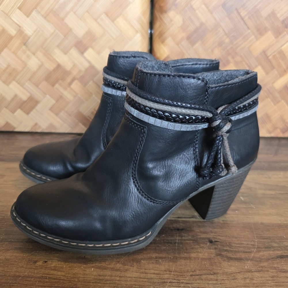 Rieker Boots Women's Size 39 (US 8.5) Black Leather Antistress Ankle Booties